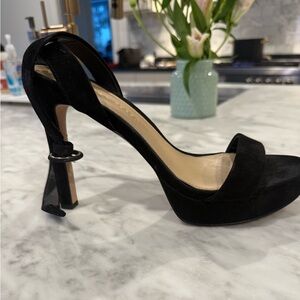 Veronica Beard Black Suede Heels